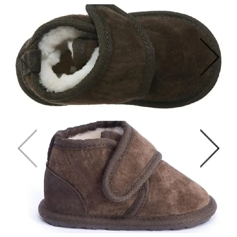 NIB Emu Hyke Chocolate Brown Suede Sheerling Booties